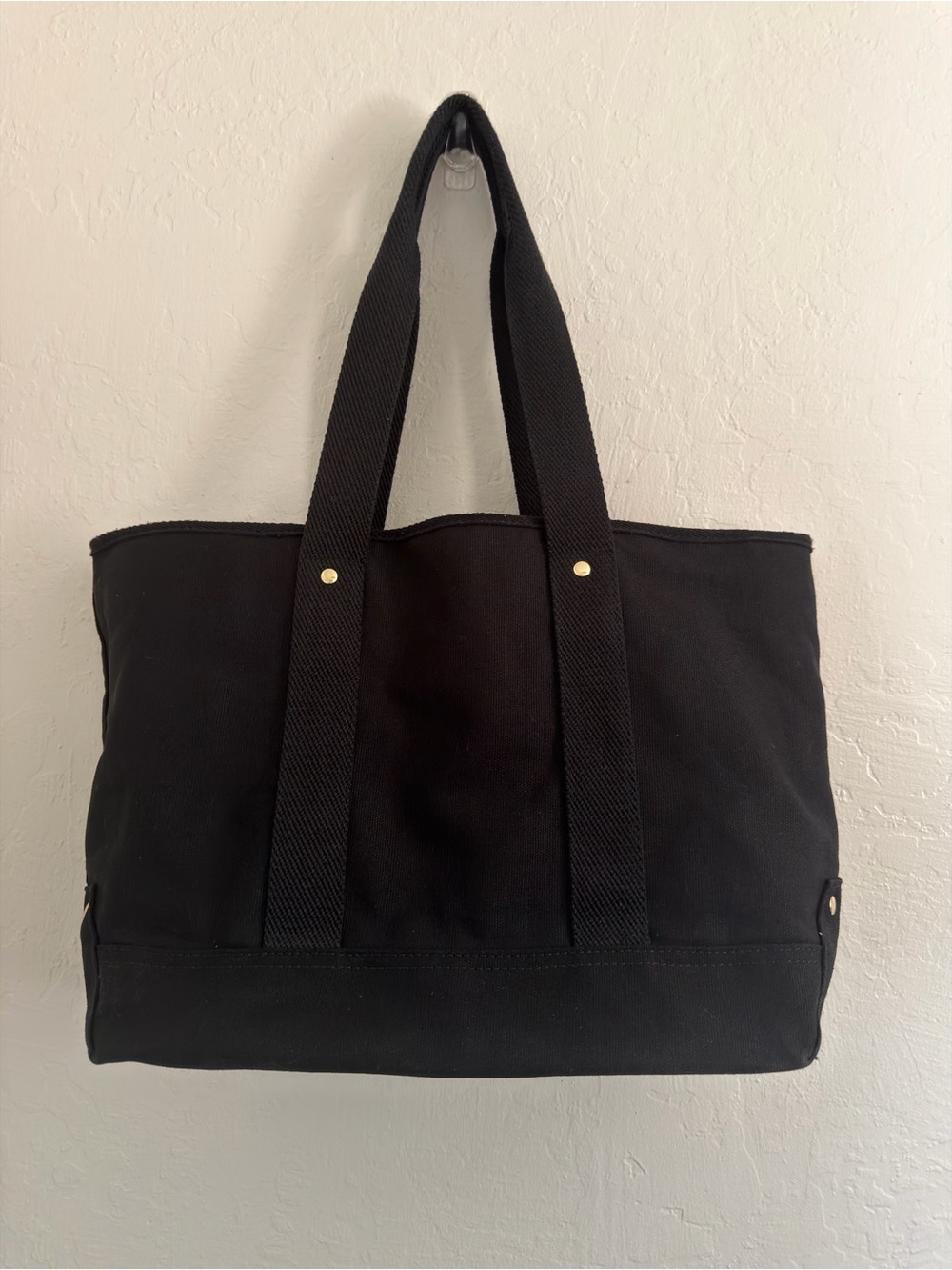 Coach Black Canvas Tote with Logo Front Pocket - Picture 2 of 7